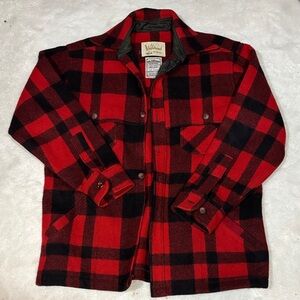 Vintage Vagabond Sportswear Wool Jacket Mt Jefferson Woolens Red Plaid